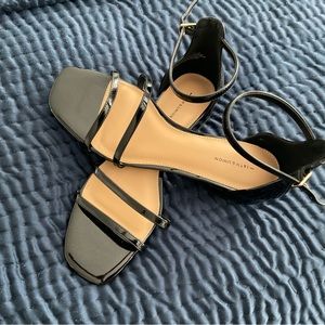 Patent Leather Black Strap Ankle Jemma Shoes 1” block heel 14th & Union